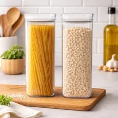 Kit 2 Potes Herméticos 2,2 Litros Acrílico Cristal Armazenador de Alimentos Organizador Resistente
