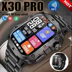X30 PRO NFC Relógio Esportivo Smartwatch Homem Monitoramento de Saúde Bluetooth Smartwatch