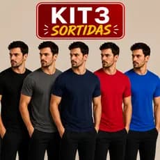 Kit 3 Camisetas Dry fit  Masculina Básica Academia Fitness Corrida Lisa Casual