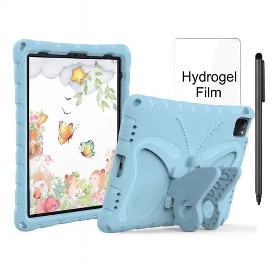 Kit Capa Tablet Infantil  Borboleta Samsung Redmi Pad Se 11" A9+ A9 Plus  + Película + Caneta Touch