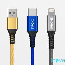 Kit 10 Cabos USB Reforçados 1m V8 , Tipo C com Adaptador , IPhone Inova Pronta entrega
