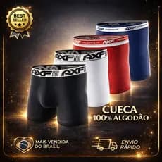 Kit Com 5 Cuecas Boxer 100% Algodão