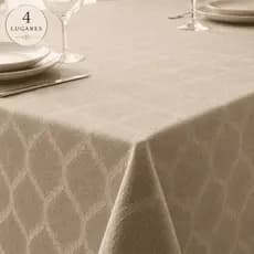 Toalha De Mesa Jacquard 4 Lugares 1,40x1,60 Mesa Posta Luxo
