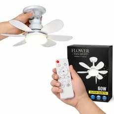 Ventilador Teto Premium 6 Pás Com Luminaria Luz Led Controle Remoto Ajuste Cores e Velocidade