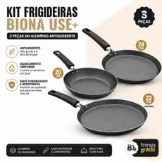 Kit Frigideiras Biona Use+ – 3 Peças em Alumínio Antiaderente