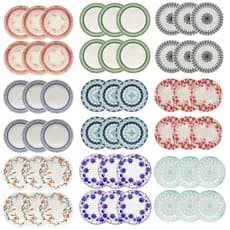 Jogo de 6 Pratos Rasos 24cm Cerâmica Oxford Biona