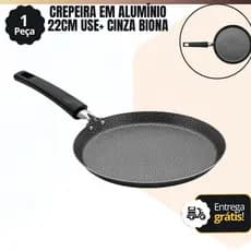 Crepeira Em Alumínio 22Cm Use+ Cinza Biona (Antiaderente de 7 Camadas)