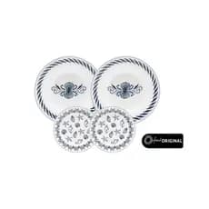 Kit Osteria Porcelana Premium Oxford – Elegância  (2 Pratos Fundos + 2 Pratos Sobremesa)