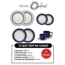 Conjunto De Jantar Biona Cerâmica 10 Peças Oxford Colb