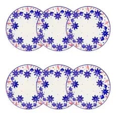 Jogo 6 Pratos Sobremesa 18cm Oxford Biona | Estampa Donna Sossego (Roxo)