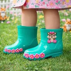 Galocha Infantil Menina Bota De Chuva Impermeavel Antiderrapante