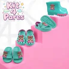 Sandália  Turquesa Infantil Para Meninas Raposa Com Correia Florida Rosa