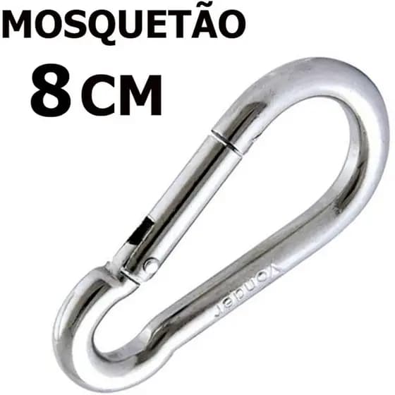 6 Mosquetão Aço Carbono 8cm 8x80 230kg Academia Esportes Treino Musculação Fitness