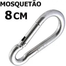 6 Mosquetão Aço Carbono 8cm 8x80 230kg Academia Esportes Treino Musculação Fitness