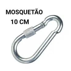 Kit 2 Mosquetão 10cm 10x100 Trava Roscada Academia Profissional Suporta 350kg S/Olhal
