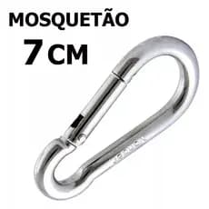 Kit 8 Mosquetão 7cm Aço Galvanizado Suporta 180kg Para Academia e Uso Profissional
