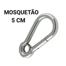 Kit 2 Mosquetão Aço Carbono 5cm 5x50 Trava Simples Suporta 100kg Com Olhal