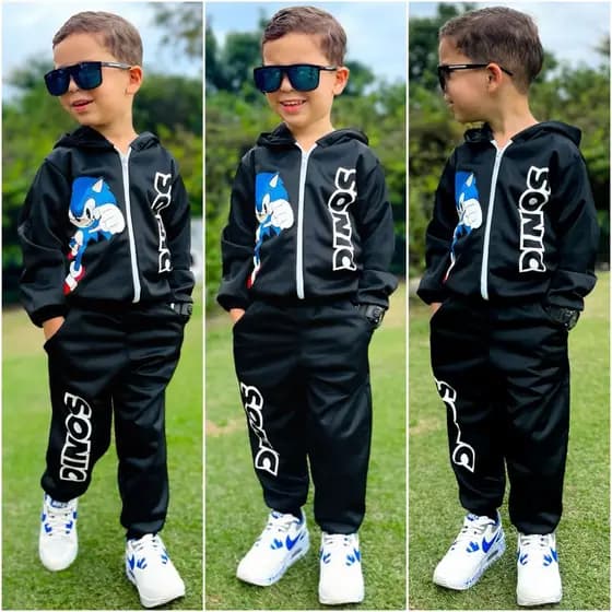 Conjunto Infantil Sonic  Personagem Moletom Chimpa Flanelado Menino Agasalho Inverno Roupa Infantil 4 ao 14 Anos.