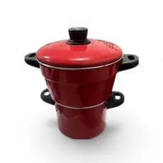 º Panela Cozimento a Vapor e Cuscuzeira 18CM Vermelha º