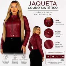 JAQUETA COURO FEMENINA / ZIPER METAL