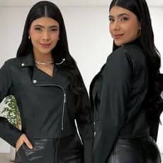 jaqueta femenina elegante / cor preta / com ziper  frontal