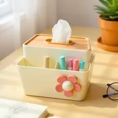 Porta Lenço Umedecido e Papel com Divisórias Multifuncional caixa Casa Escritório Decoração Bebe