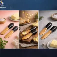 Jogo De Utensílios Para Queijos E Antepastos De Bambu 2pcs Preto ou Verde