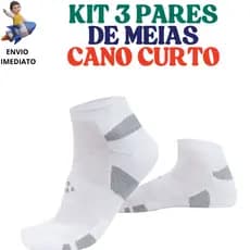 Kit 3 Pares de Meia Cano Curto Tamanho 39 a 43 Hoahi Original
