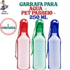 Garrafa Bebedouro Portátil Cachorro e Gato Passeio Com Bandeja 250 Ml - 1 Unidade