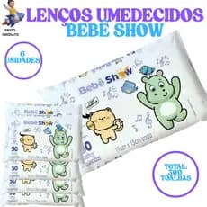 Toalhas Umedecidas Bebe Show Kit C/06 Unid 50 Toalhinhas 300 UNid