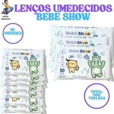 Toalhas Umedecidas Bebe Show Kit C/10 Unid 50 Toalhinhas 500 UNid
