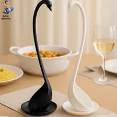 Concha De Sopa Cisne De Plástico Com Base De Apoio