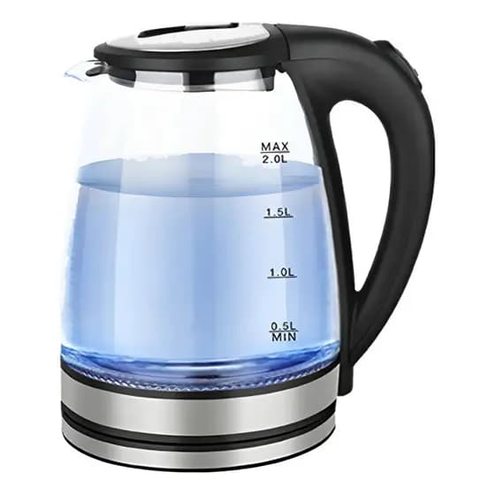 Chaleira Elétrica Vidro 1,8 Litros Jarra Bule Portátil 1500w Cor Preto