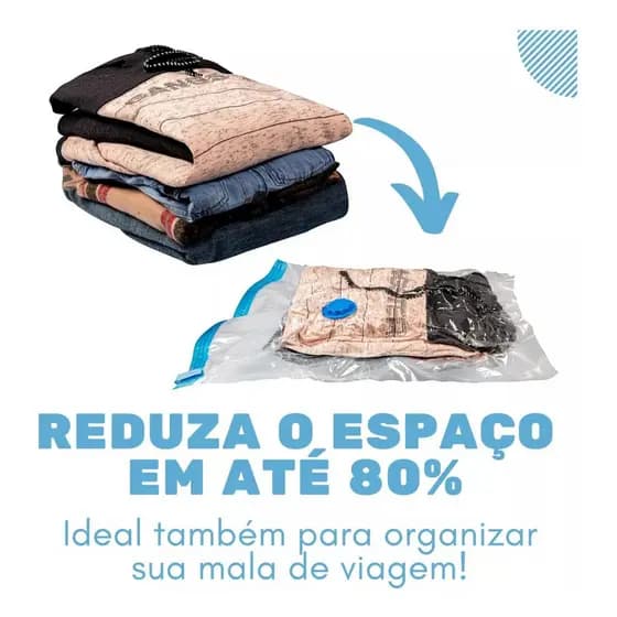 Kit 5 Sacos à Vácuo 60x80 Top Útil Organizadores Reutilizáveis