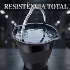 Balde Plástico 10 Litros Grande com Bico Duplo Preto Reforçado Arqplast