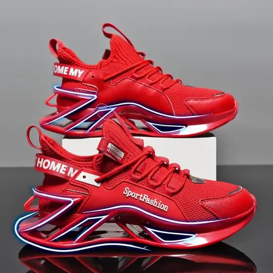 2026 Novos Sapatos de Folha Masculinos em Estilo Legal Tênis de Corrida Moda Estudantil Basquete Absorção de Choque Altu