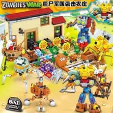 1024 Peças Blocos de Montar Compatíveis com Lego Plants vs. Zombies Brinquedo Infantil Presente Montagem de Fazenda A1KT