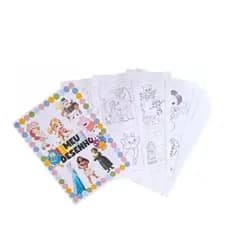 Kit Gigante de Colorir Meninas: 200 Desenhos em Folha A4 (4 por Folha) + Pasta Organizadora