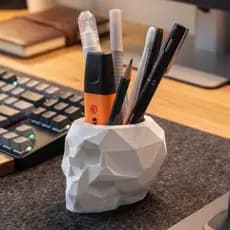 Porta-Lápis/Caneta/Treco Caveirinha Organizador De Mesa Em Formato De Crânio/Caveira Escritório