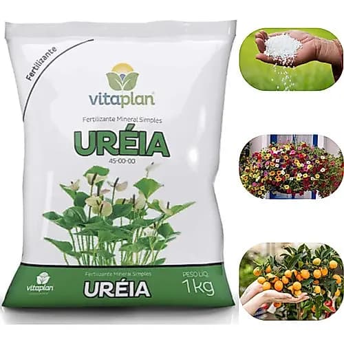 Fertilizante Adubo Mineral Ureia 45-00-00 Vitaplan 1kg Npk Suas Plantas Bem Nutridas e Saudaveis