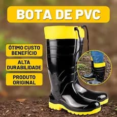 Bota de PVC Impermeável Cano Alto, Cano Médio ou com Polaina Modelos Profissionais Alta Durabilidade
