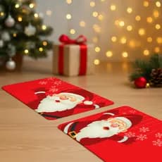 Conjunto 2 Tapetes de Natal para Cozinha – Direto da Fábrica 🎅