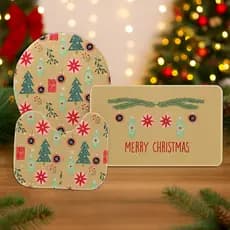 Jogo 3 Tapetes Banheiro Natal – Decoração Natalina Elegante