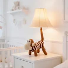 Abajur Infantil Macaco Pelúcia Luminária Quarto Bebê Criança Luz Noturna Decoração Presente