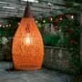 Lustre Pendente Rattan Bambu Fibra Natural Artesanal 25cm Cúpula Rústico Decoração Sala Quarto