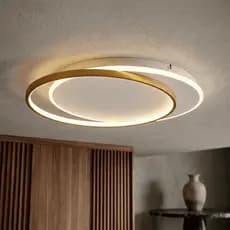 Plafon LED 50cm Dourado Redondo Sobrepor Moderno Luminária Teto Sala Quarto 40W 4000K