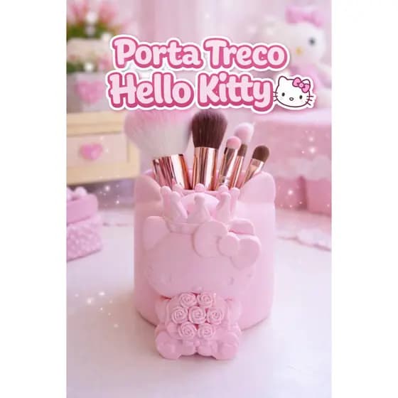 Porta Canetas / Porta Lápis / Porta Pincel de Maquiagem - Hello Kitty