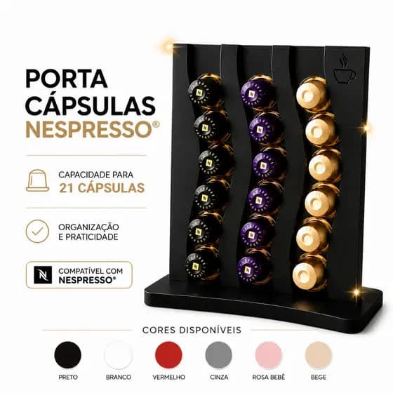 Organizador de Cápsulas Nespresso | Suporte Porta Capsulas Café para Bancada Compacto e Moderno Suporte Cantinho do Café