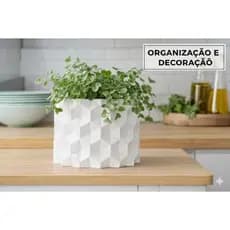 Vaso Geométrico Decorativo Moderno Branco e Preto |  Minimalista para Plantas, Sala e Escritório Jardim Casa Quarto