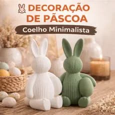 Coelho de Páscoa Decorativo 13cm Minimalista Mesa Aparador Rack | Branco Preto Verde Rosa Lilás
